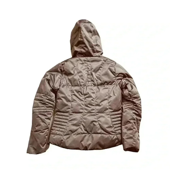 Obermeyer Womens Metallic Brown Hooded Puffer Jacket Size 6 Quilted Winter Coat - Picture 2 of 15